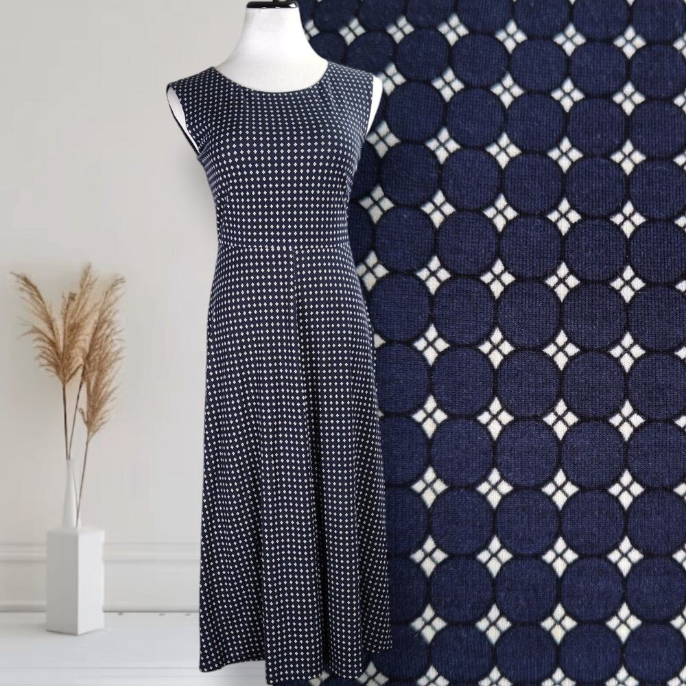 Weekend Max Mara NWT Navy Fit Flare Midi Dress Stretch Jersey Size S - Picture 16 of 16